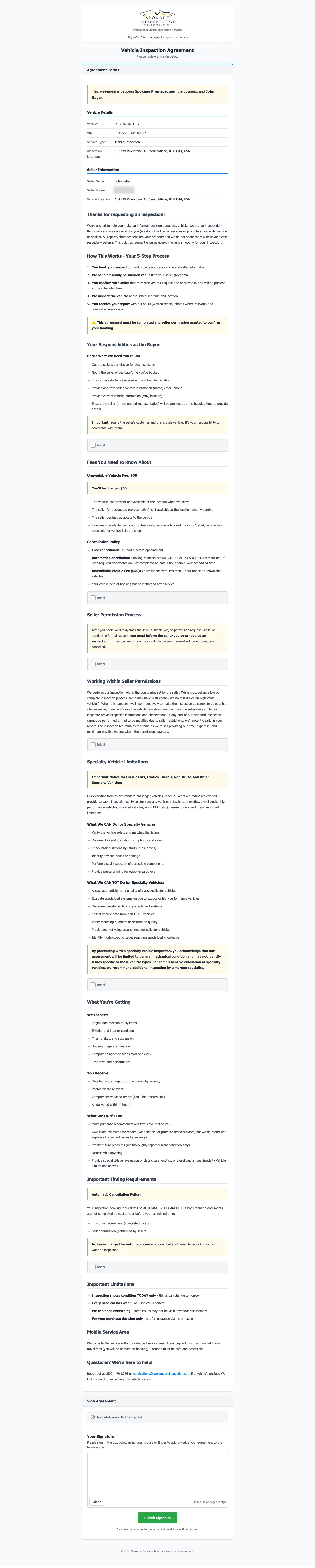 Service agreement example