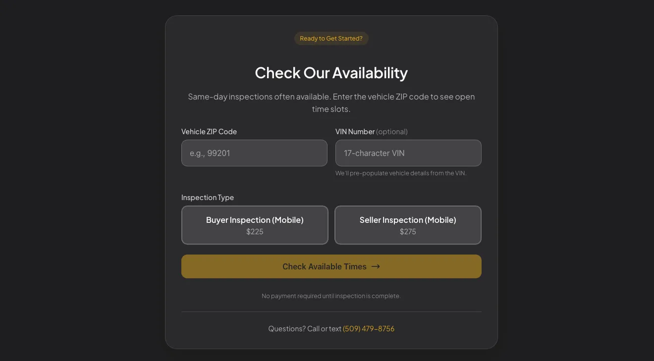 Embeddable booking widget in dark mode