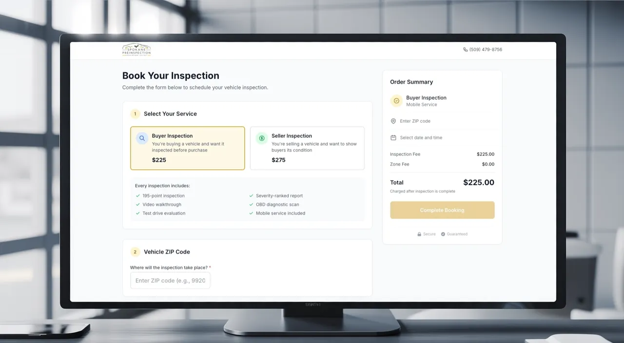 Complete booking screen